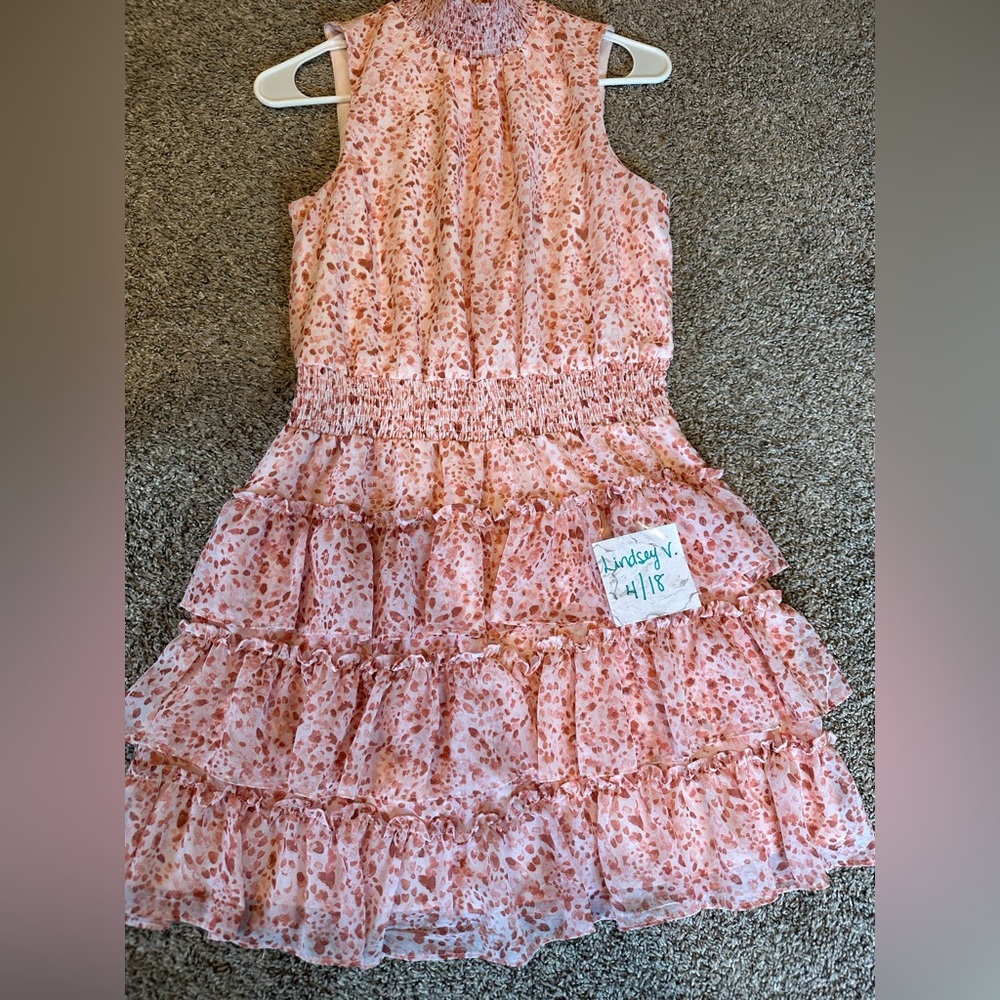 Express Pink/Blush Ruffle Dress Size Medium EUC
